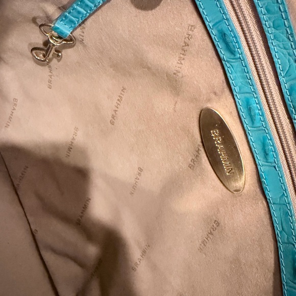 Brahmin Turquoise Croco-Embossed Tote with Matching Wallet - Picture 8 of 15